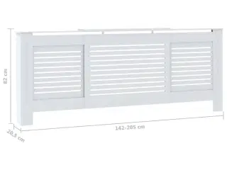 Radiatorskjuler 205 cm MDF hvid