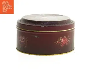 Dekorativ rund metaldåse fra Mansfield (str. Ø 13 cm)