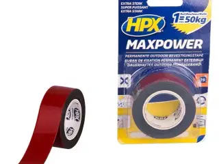 HPX max power monteringstape sort, 25mm x 1,5m