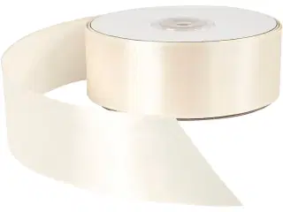 Satinbånd, B: 38 mm, creme, 50m/ 1 rl.