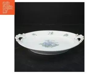 Pyntet porcelænsfad med blomstermotiv fra B&G (str. Ø 27 cm)