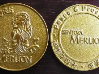 Singapore Sentosa Merlion souvenir coin