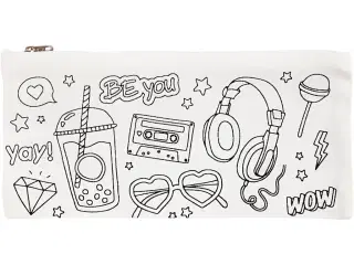 Personligt Penalhus i Hvid - Farvelæg Selv, 11x23 cm