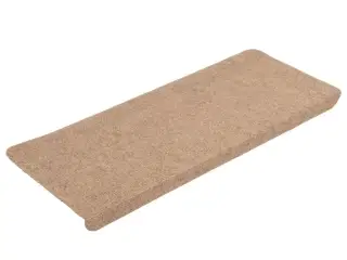 Selvklæbende trappemåtter 15 stk. 65x24,5x3,5 cm beige