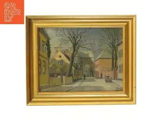 Billedmaleri med ramme (str. 34,5x28,5 cm)