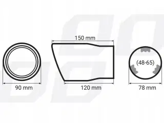 NY! 90mm Carbon / Sort Rørendestykke