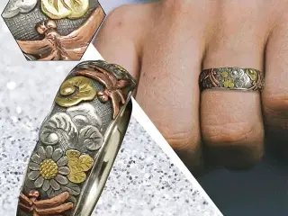 * Sterlingsølv; Fedeste fingerring - med blomster