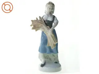 Bondepige i porcelæn fra Royal Copenhagen (str. 25 x 8 cm)