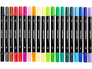 Tekstiltusch, streg 2,3+3,6 mm, standardfarver, 20 stk./ 1 pk.