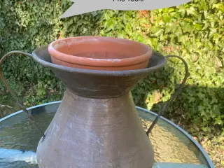 Kobberkrukke inkl terrakotta skål
