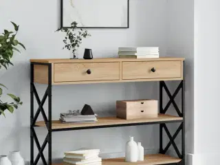 Konsolbord 100x28x75 cm konstrueret træ sonoma-eg