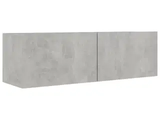Tv-bord 100x30x30 cm konstrueret træ betongrå