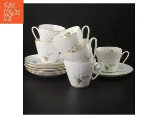 Porcelænskopper med underkopper fra Edelstein Bavaria (str. 6 stk Ø 7,5 & 13,5 cm)