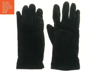 Sort ruskind læderhandsker (str. 24 cm)