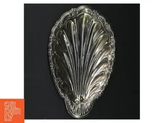 Muslingeskal Sølv Metal bakke (str. 23 x 13 cm)