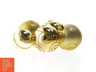 Guld juletræskugler, 5 styk (str. 5 styk)
