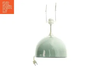Bordlampe i gråt glas fra Holmegaard (str. Ø. 27 cm. h. 50 cm. hej)