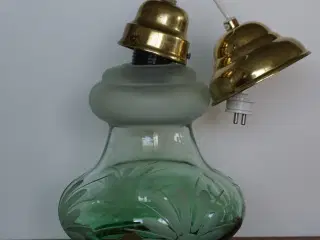 Antik loftslampe i grøn
