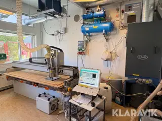 Cnc maskine komplet setup. Raptor SL1200/S80 incl. vandkøler, styreskab, computer, spånfilter.