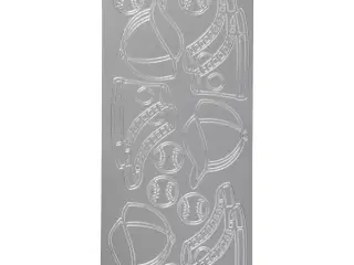 Sølv Sport Stickers - 10x23 cm, 1 ark