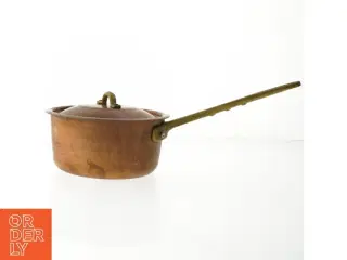 Kobberkasserolle med låg (str. Ø 16 cm)