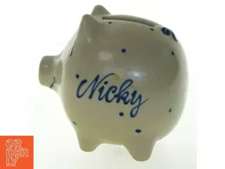 Keramisk sparegris med navn Nicky (str. 9x7 cm)
