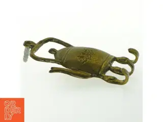 Messing te-kedel formet knagerække (str. 12x9 cm)