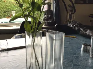 Vaser i glas 21 cm høje og 5,5 x 5,5 cm  🔲