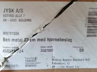 4 styk møbelben i stål