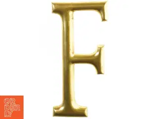 F guld skilte bogstav med Ophæng til dekoration (str. 30 x 14 x 2 cm)