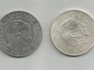 10 kr tronskifte 1972 sølv