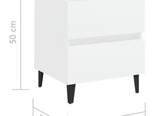 Sengeborde 2 stk. 40x35x50 cm konstrueret træ hvid