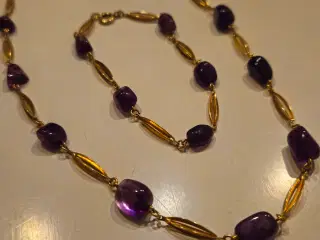 Halskæde og armbånd 14k