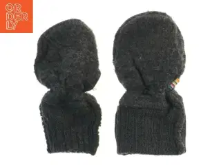 Grå børnevotter med elastik fra Joha (str. 17 cm)