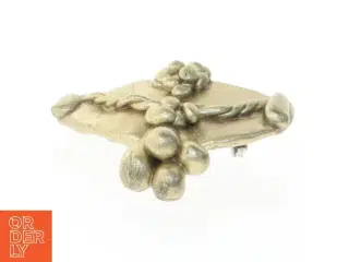 Guldfarvet broche (str. 4,5 x 3,8 cm)