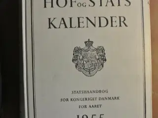 kongelig dansk hof- og statskalender 1955, red, af