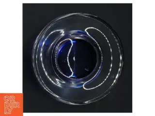 Blå glas vase (str. H. 18 cm. ø. 11 cm)