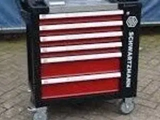 Schwartzmann værktøjsvogn. Seks skuffer inkl. værktøj Red/Black