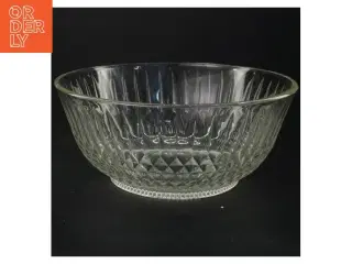 Glasskål med facetslibning (str. Y 23 x 10)