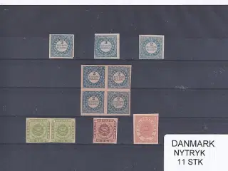 Danmark - Nytryk - 11 Stk. - Ubrugt