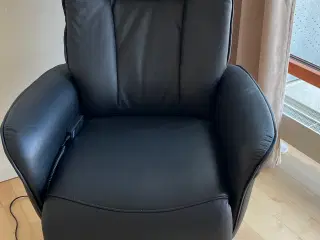 Ny lænestol i sort læder/fjernbetjent indstilling