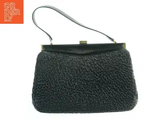Sort aftenclutch med strukturmønster (str. 34x24 cm)