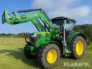 Traktor John Deere 6120 R med frontlæsser