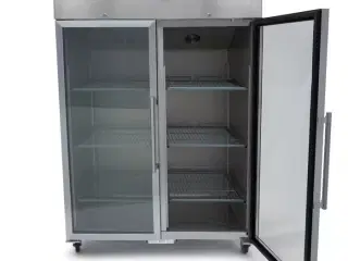 Dislay køleskab med glasdør – rustfrit stål 1200 L