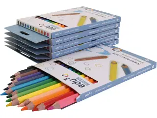 edu Jumbo Farveblyanter, tykkelse 10 mm, mine 5 mm, ass. farver, 6x12stk./ 1 pk.