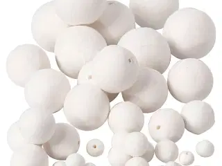 Hvide vatkugler, 42 stk. i 6 størrelser