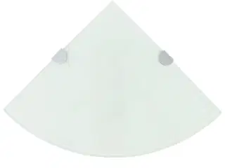Hjørnehylde m. krombeslag hvidt glas 25x25 cm