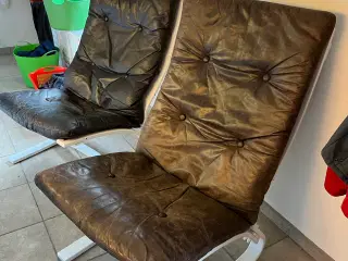 2 læder lænestole