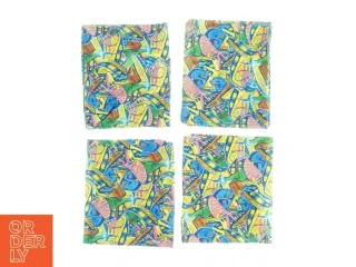 4 styks stofbogbind med graffiti print