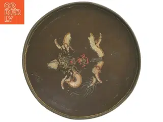 Dekorativt bakke med dragemotiv (str. Ø. 28 cm)